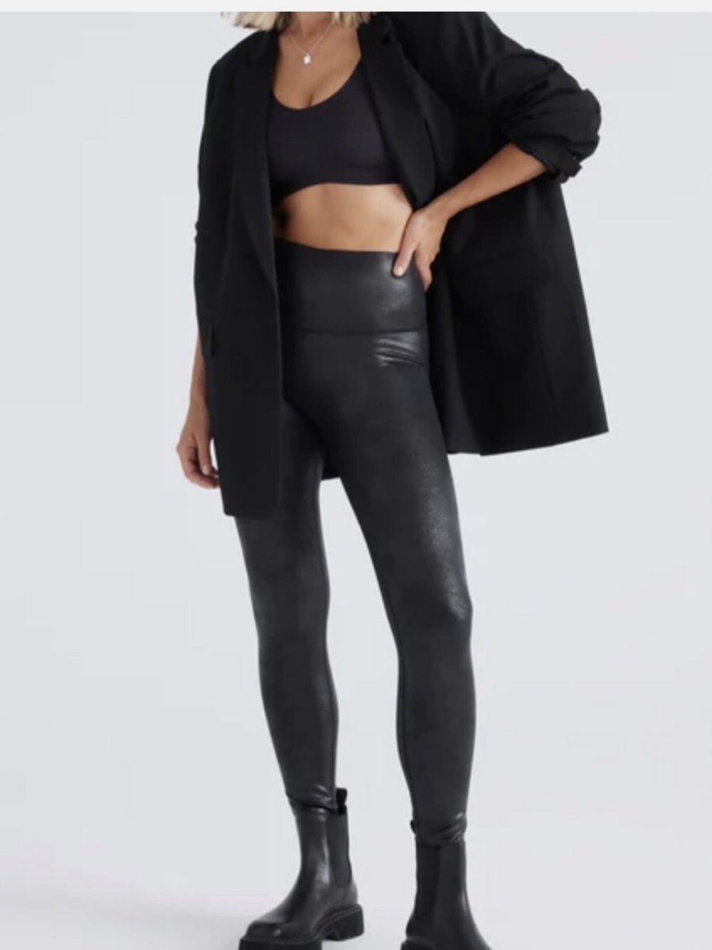 Knix Sculpt High Waisted Faux Leather Leggings Black Size XXL - Picture 10 of 10